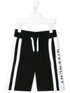 Givenchy Teen Logo-print Track Shorts In Black