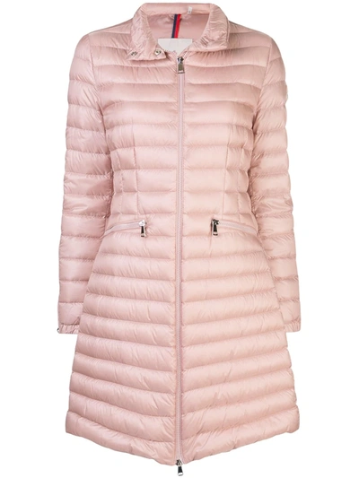 Moncler Mid Length Padded Jacket In Pink