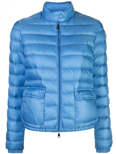 Moncler Fitted Padded Jacket In Blue