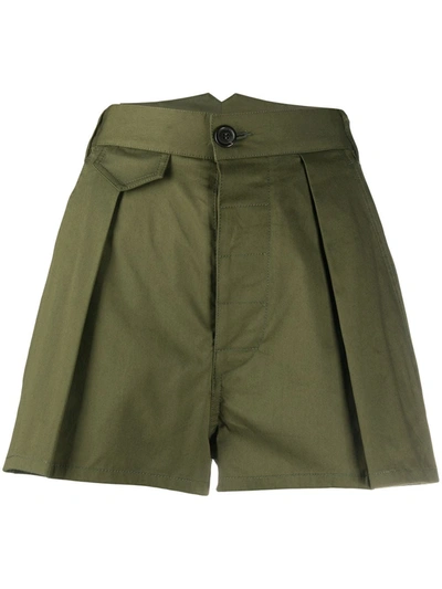 Dsquared2 High-rise Pleated Shorts In Green