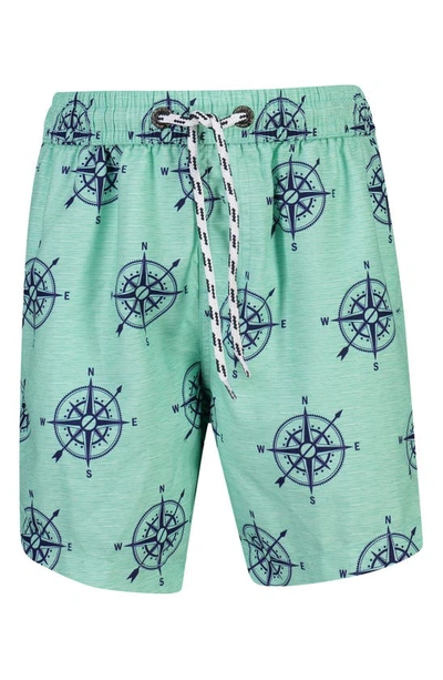 Snapper Rock Kids' Little Boy's & Boy's Compass Board Shorts In Green