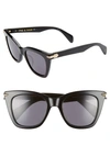 Rag & Bone Dark Gray Gradient Square Ladies Sunglasses Rnb1029/g/s 0807/ir 52 In Black,grey