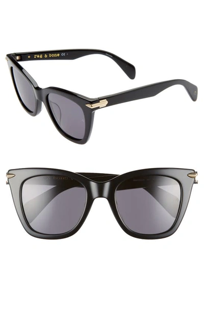Rag & Bone Dark Gray Gradient Square Ladies Sunglasses Rnb1029/g/s 0807/ir 52 In Black,grey