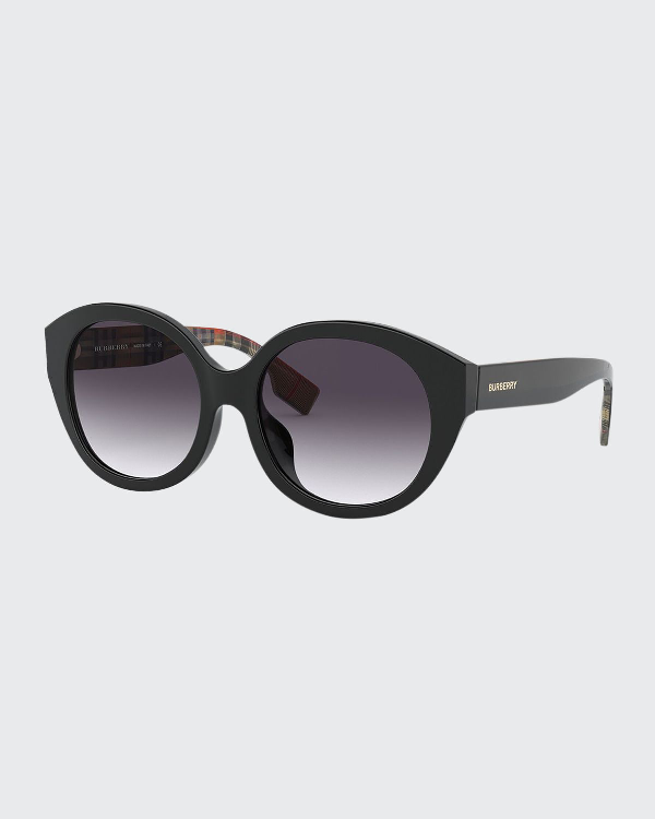 burberry 55mm round sunglasses