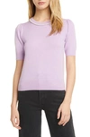 Kate Spade Pearl & Pave Collar Short Sleeve Sweater In Lilac Bloom
