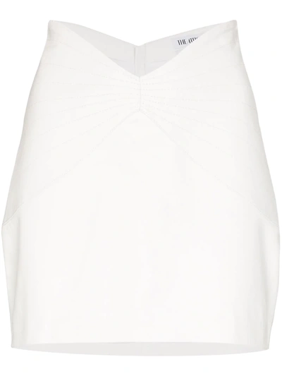 Attico Dallas High-rise Leather Miniskirt In White
