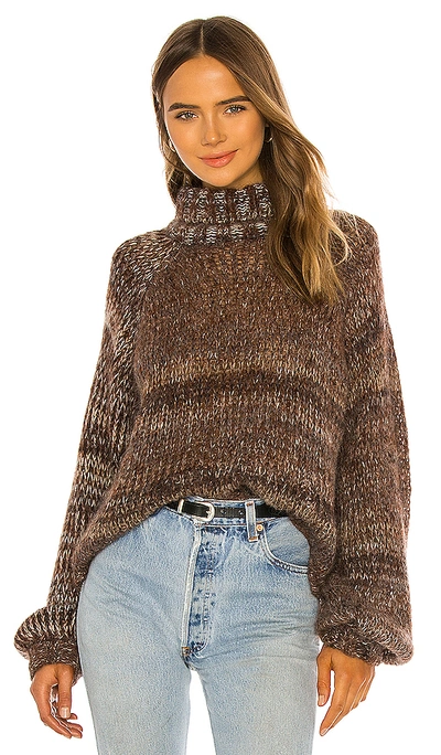The Range Fog Mohair Knit Turtleneck Sweater In Whiskey Gradient
