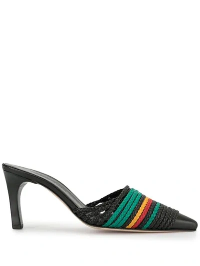 Christopher Esber Mae Braided-strap Leather Mules In Black