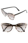 Prada 56mm Cat Eye Sunglasses In Tortoise/gray