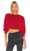 Alo Yoga Double Take Pullover In Scarlet