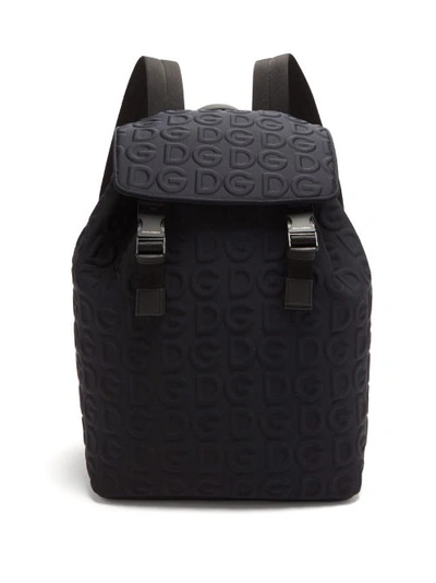 Dolce & Gabbana Neoprene Palermo Tecnico Backpack With All-over Dg Detailing In Black