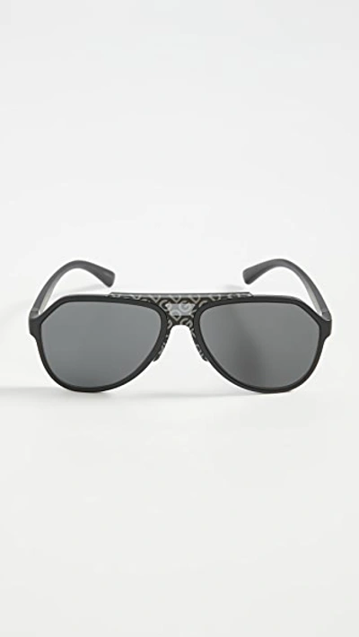 Dolce & Gabbana 0dg6128 Sunglasses In Matte Black/grey