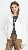 Bb Dakota Hello Moto Leather Jacket In White