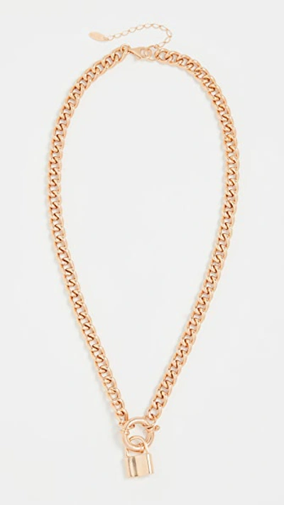 Maison Irem Padlock Necklace In Gold