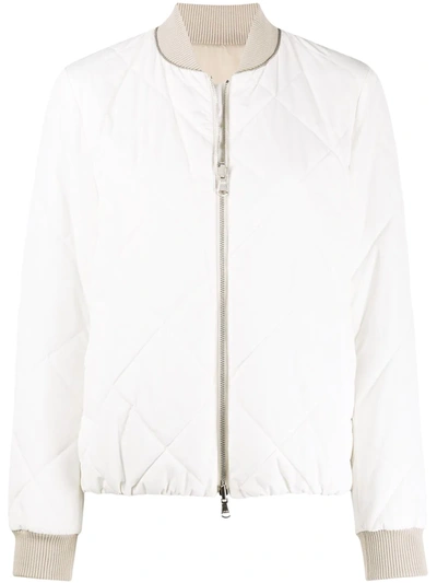 Brunello Cucinelli Reversible Quilted Bomber Jacket In Chalk