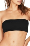 Bound By Bond-eye The Seeker Ribbed Bandeau Bikini Top In Black