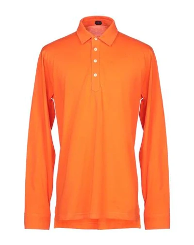 Mp Massimo Piombo Polo Shirts In Orange