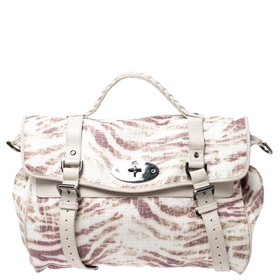 Pre-owned Mulberry Multicolor Tiger Print Straw Alexa Satchel