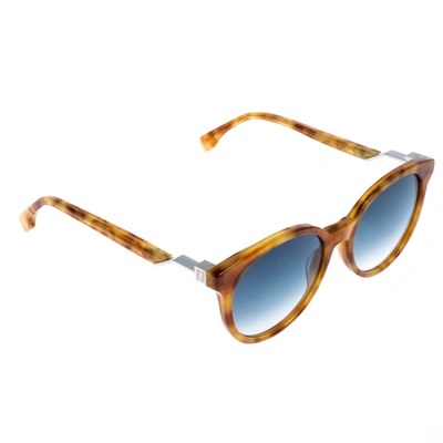 Pre-owned Fendi Light Brown Tortoise Ff 0231/s Round Sunglasses