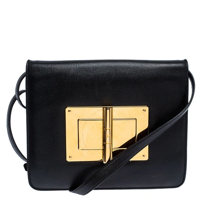 Pre-owned Tom Ford Black Leather Natalia Crossbody Bag