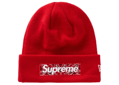 Pre-owned Supreme New Era Box Logo Beanie (fw19) Red