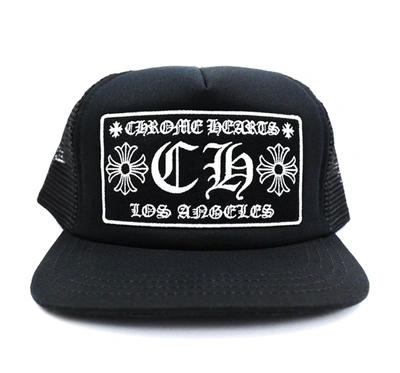 Pre-owned Chrome Hearts Ch Los Angeles Trucker Hat Black/black