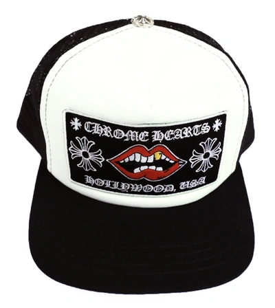 Pre-owned Chrome Hearts Chomper Hollywood Trucker Hat Black/white
