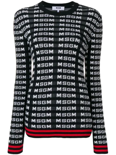 Msgm Logo Sweater In Basic