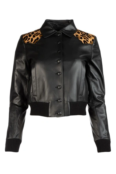 Miu Miu Black Nappa Leather Jacket Nd  Donna 40