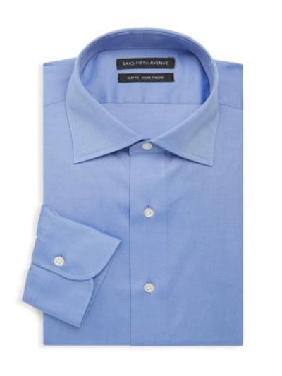 Saks Fifth Avenue Classic Slim-fit Dress Shirt In Light Blue