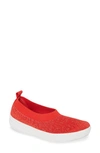 Fitflop Uberknit Ballerina Flat In Red