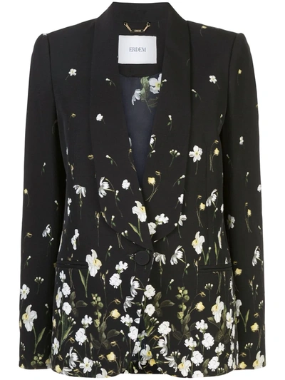 Erdem Louella Black Printed Blazer