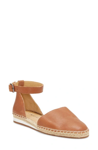 Lucky Brand Reniya Ankle Strap Flat In Latte Leather
