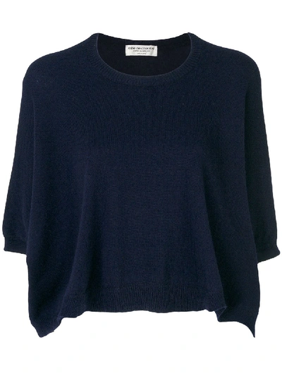 Pre-owned Comme Des Garçons Cropped Knitted Jumper In Blue