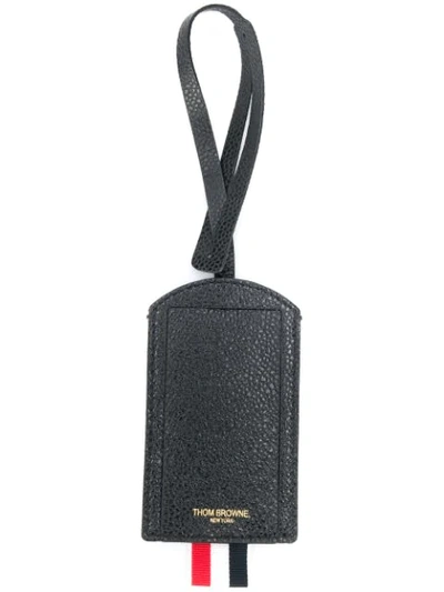 Thom Browne Logo Patch Luggage Tag In Black