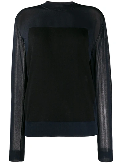 Nina Ricci Two-tone Knitted Sweater In Blue