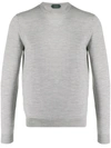 Zanone Flexwool Crew Neck Jumper In Grey