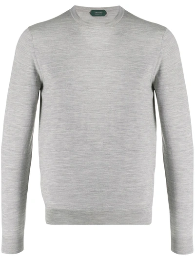 Zanone Flexwool Crew Neck Jumper In Grey