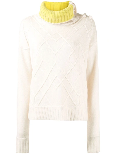 Shanghai Tang Roll-neck Jumper In White