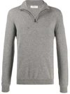 Pringle Of Scotland Zipped Neck Fine Knit Jumper In Grey