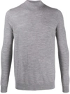 Pringle Of Scotland Mock Neck Fine Knit Jumper In Grey