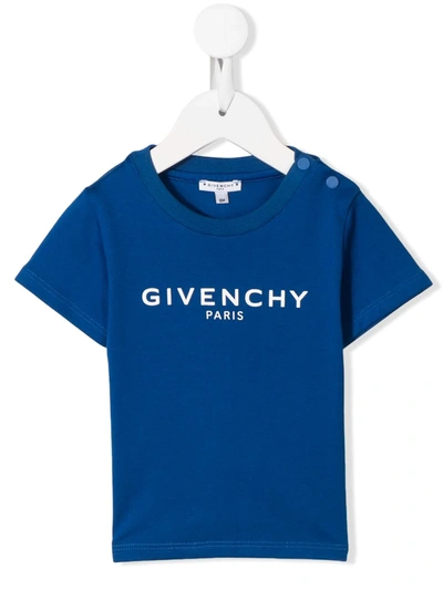 Givenchy Babies' Printed Logo T-shirt In Blue