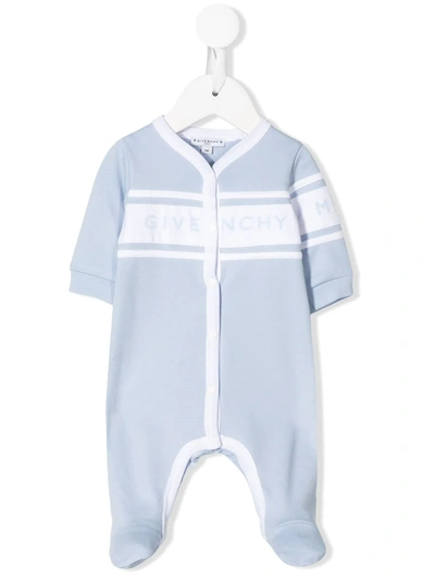 Givenchy Babies' Logo Print Pyjama In Blue