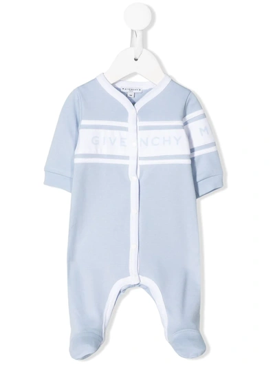 Givenchy Babies' Logo Print Pajama In Blue