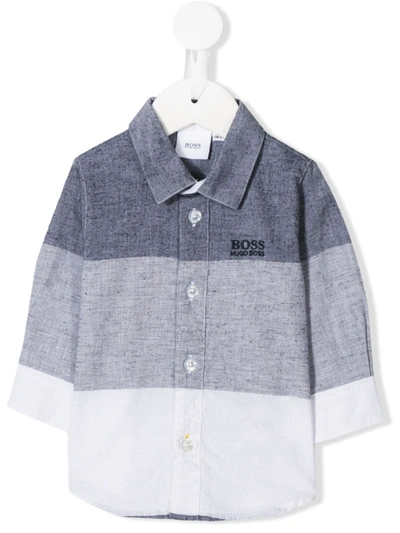 Hugo Boss Babies' Embroidered Logo Polo Shirt In Blue