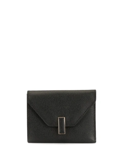 Valextra Iside Pebbled Wallet In Black