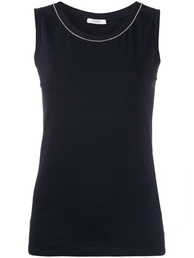 Peserico Bead-collar Tank Top In Blue