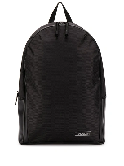 Calvin Klein Canvas Backpack In Black