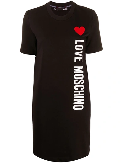 Love Moschino Short Sleeve Logo Top In Black