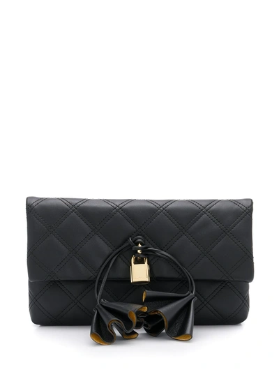 Marc Jacobs Sofia Loves Padlock Detail Clutch Bag In Black